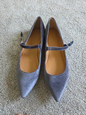 New J Crew velvety navy flats size 12